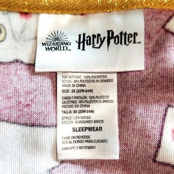 Harry Potter Hogwarts Sleepwear 2 Piece Pajama Set Size 3XL EUC! - Picture 8 of 11